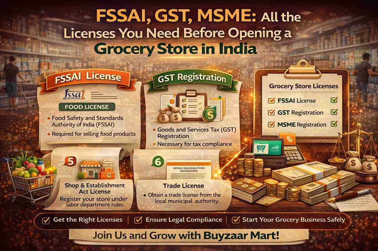 FSSAI, GST, MSME: All the Licenses You Need Before Opening a Grocery Store in India