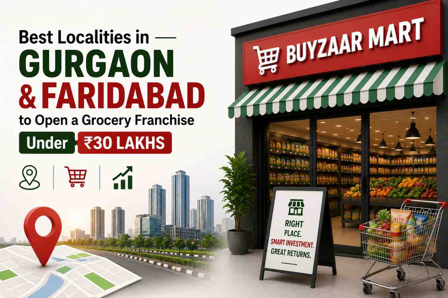 Best Localities in Gurgaon and Faridabad to Open a Grocery Franchise Under ₹30 Lakhs (2026)