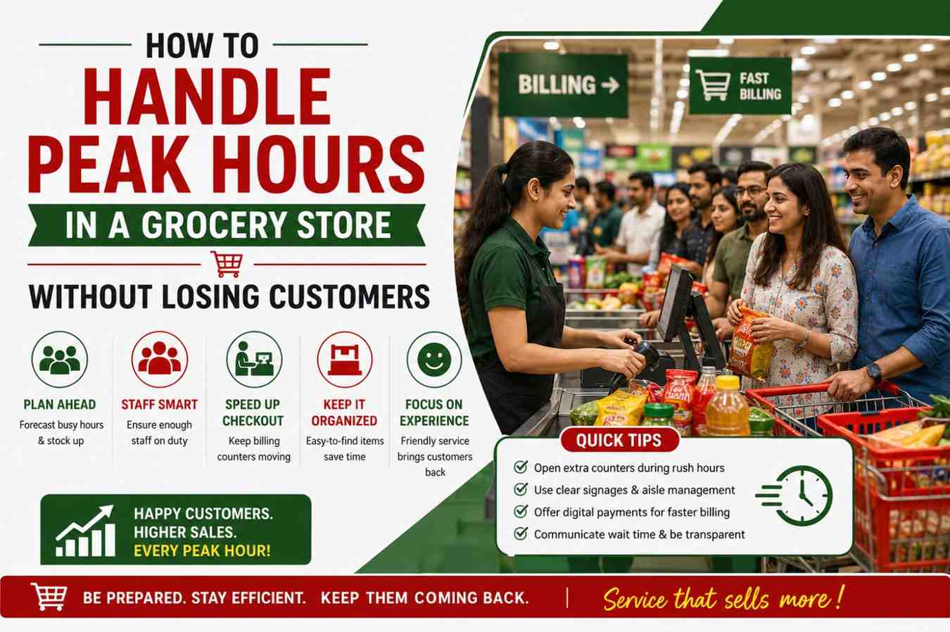How to Handle Peak Hours in a Grocery Store Without Losing Customers (2026)