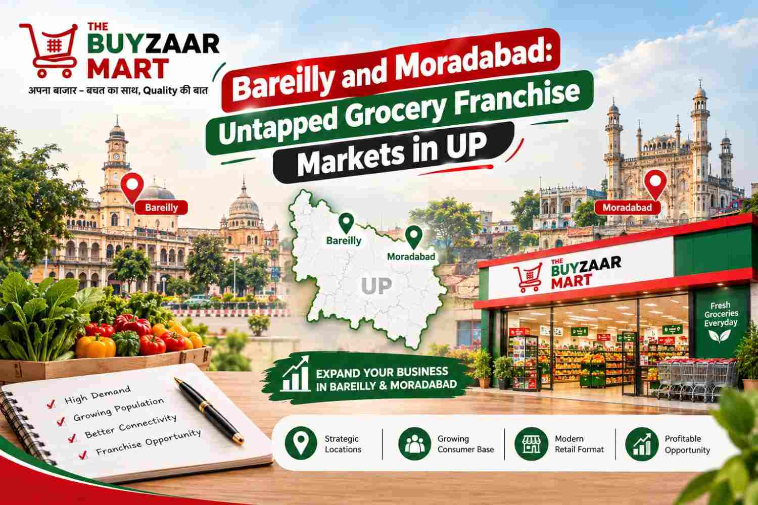 Bareilly and Moradabad: Untapped Grocery Franchise Markets in UP