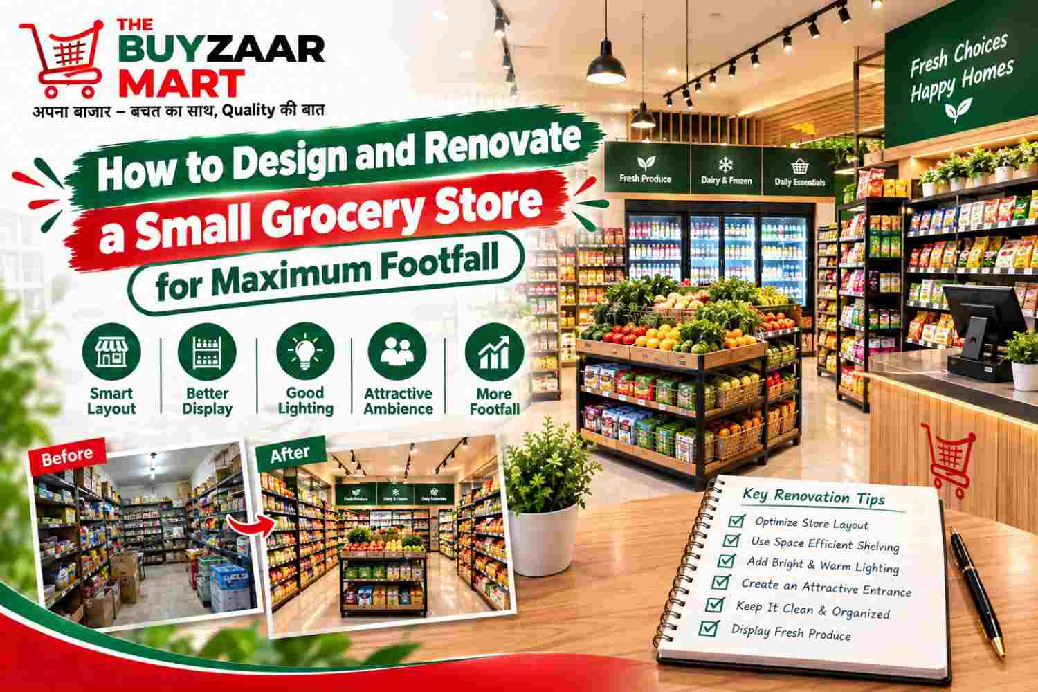 Small Grocery Store Design & Renovation Tips for More Footfall
